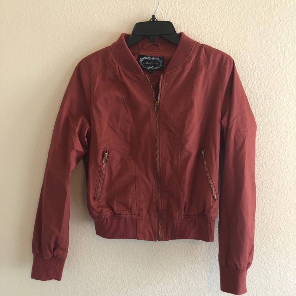 Terracotta Red bomber jacket